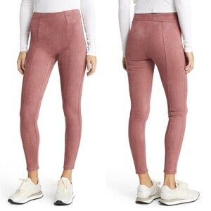 SPANX Faux Suede Elastic Waist Pull-on Leggings In Rich Rose M